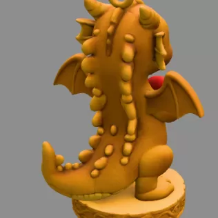 🐉❤ Cute Dragon STL File – 3D Printable Valentine Figurine - Model thumbnail 4