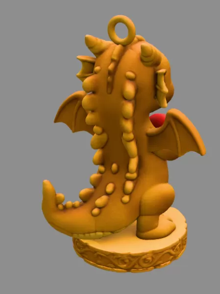 🐉❤ Cute Dragon STL File – 3D Printable Valentine Figurine - Model preview 4