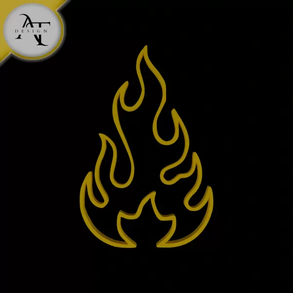 Simple Flame Symbol - 2D Art - Model preview 1