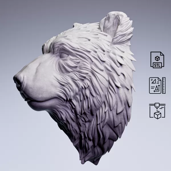 Bear Head Wall Sculpture #RoZ - Model preview 7