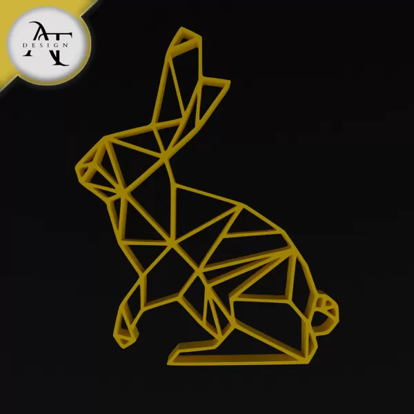 Rabbit - Geometric - 2D Wall Art Decor - Model preview 1