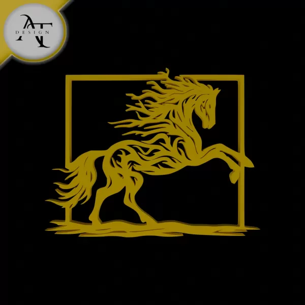 Horse - Silhouette - 2D Wall Art Decor - Model preview 1