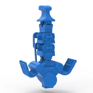 Engine V8 with double supercharger Version 8 Scale 1:25 - Model thumbnail 11