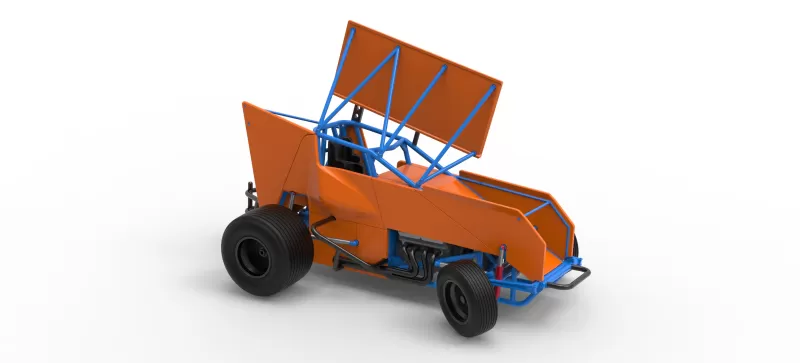 Winged Sprint car Version 2 while turning Scale 1:25 - Model preview 24