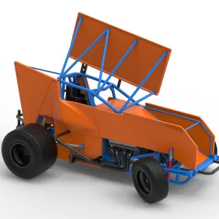 Winged Sprint car Version 2 while turning Scale 1:25 - Model thumbnail 24