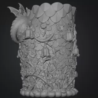 Enchanted Dragon Flower Tower Vase - Model thumbnail 14