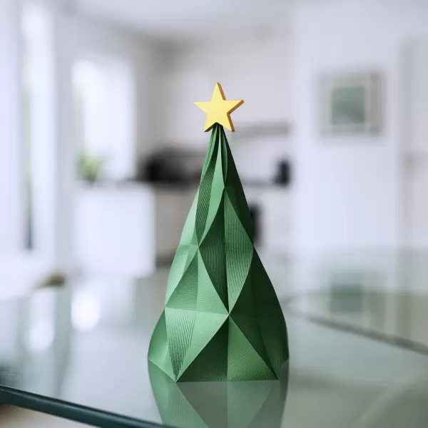 Christmas Tree Figurine | Modern Holiday Geometric Decoration - Model preview 3
