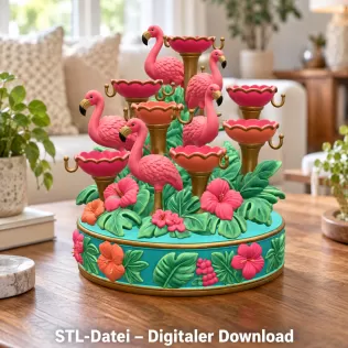 Flamingo Jewelry Organizer STL File for 3D Print - Model thumbnail 2