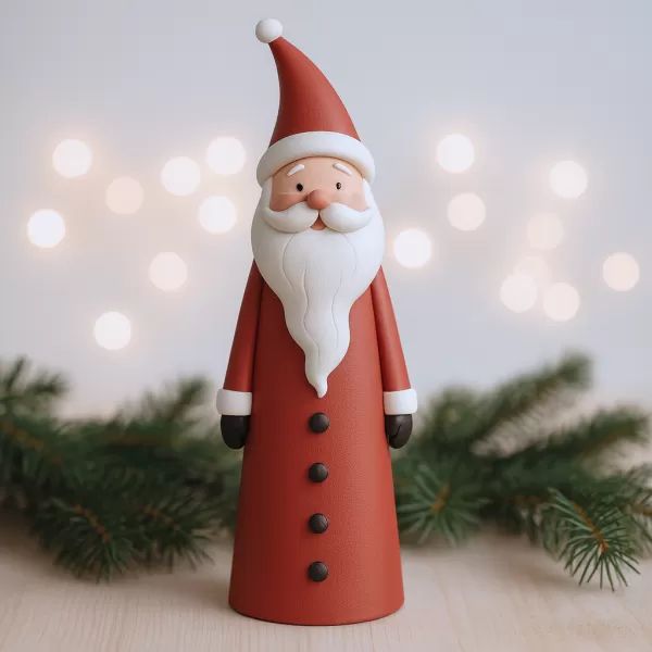 Tall Santa Claus Figurine | Minimalist Christmas Decoration - Model preview 1