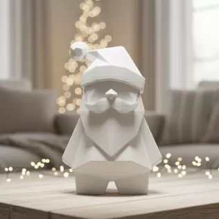 Low Poly Santa Claus Figure | Modern Geometric Christmas Decor - Model thumbnail 4