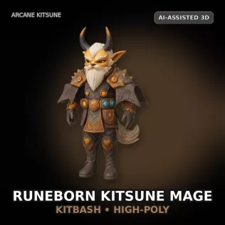 Beastfolk Heroes Pack (10 Characters) – High-Poly Kitbash - Model thumbnail 16