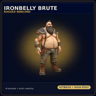 Fantasy Character Collection – Stylized Adventurer Kitbash Pack - Model thumbnail 4