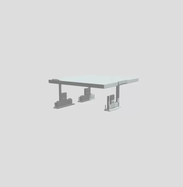 Modern branded gas station - Model preview 1