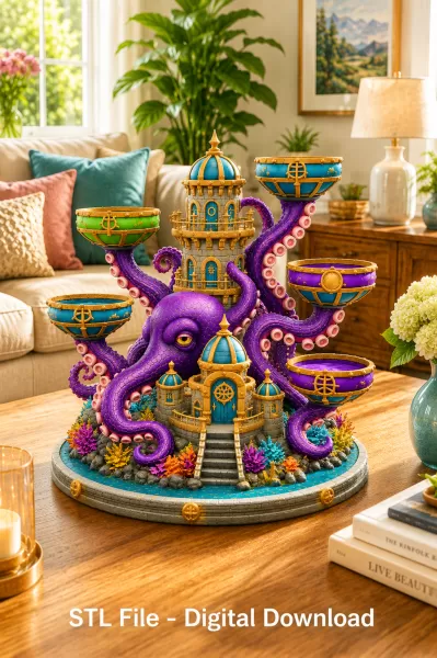 Kraken Citadel Organizer STL File for 3D Print - Model preview 5