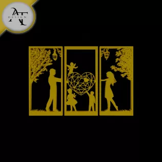 Family - Silhouette - 2D Wall Art Decor