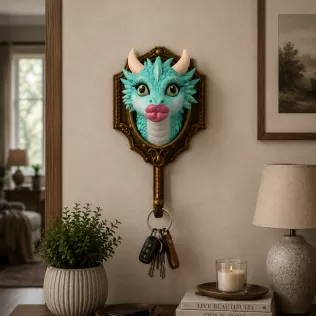 Funny Kiss Dragon Wall Hook STL File for 3D Print - Model thumbnail 2