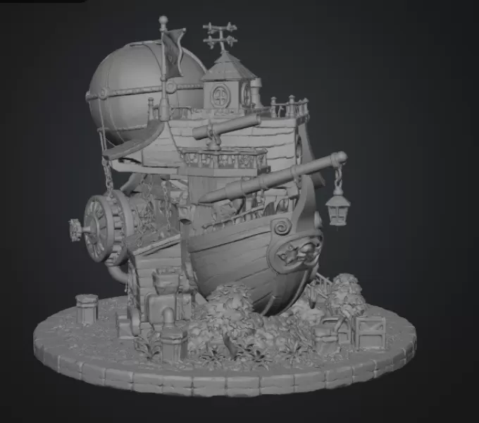 Sky Captain Airship House STL File for 3D Print - Model preview 15
