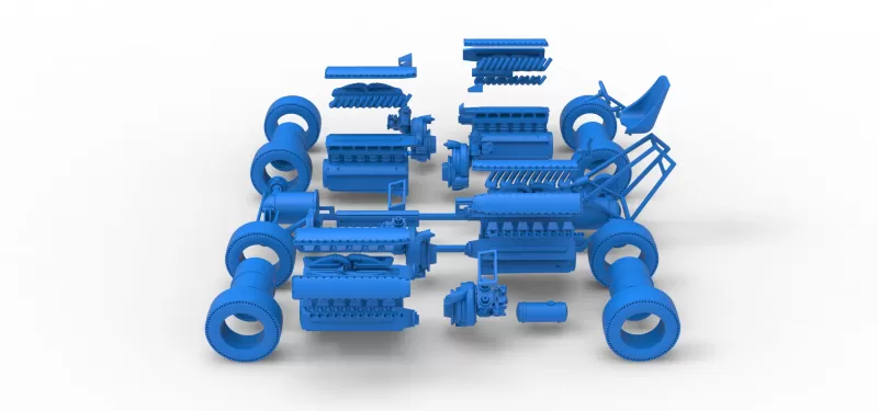 Vintage AWD Dragster Base Scale 1:25 - Model preview 25