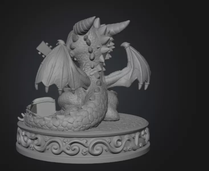 Baby Dragon Bard STL File for 3D Print - Model preview 9