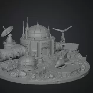 Mars Colony Command Base STL File for 3D Print