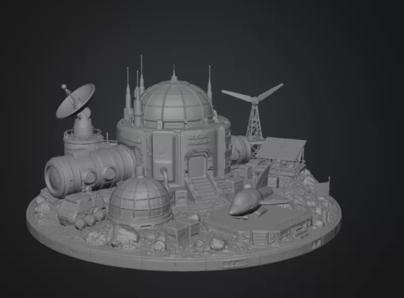 Mars Colony Command Base STL File for 3D Print - Model preview 15