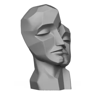 Couple Head Statue 3D Print Model - Model thumbnail 3