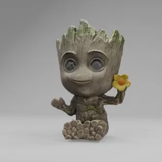 Grut 3D Model - Fantasy Cartoon Character Adorable Tree Spirit - Model thumbnail 2