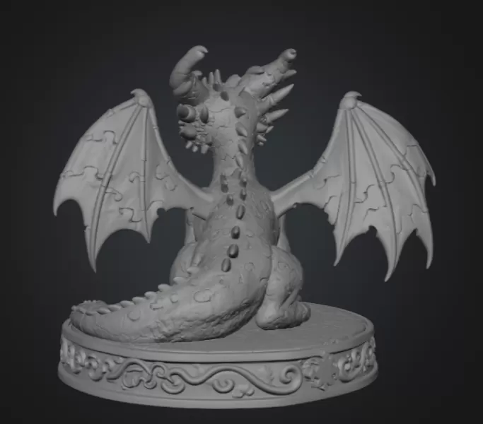 Colorful Kawaii Mosaic Dragon STL File for 3D Print - Model preview 9