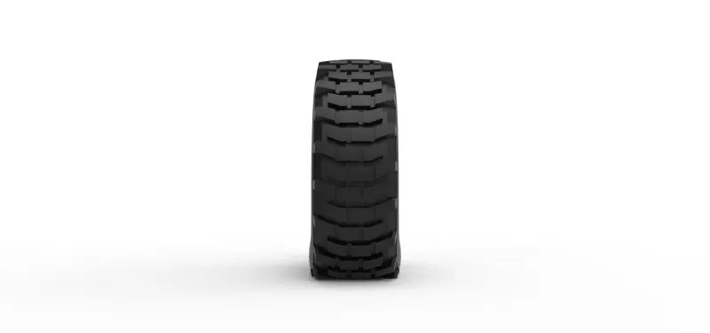 Military truck tire 5 deflated Scale 1:25 - Model preview 4