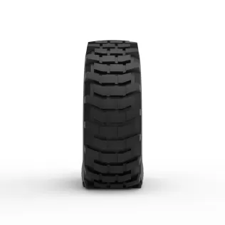 Military truck tire 5 deflated Scale 1:25 - Model thumbnail 4