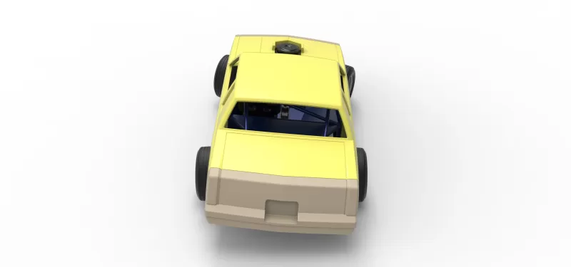 Vintage Dirt late model race car while turning Scale 1:25 - Model preview 17