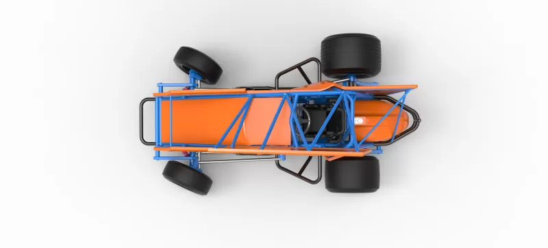 Winged Sprint car Version 2 while turning Scale 1:25 - Model preview 11