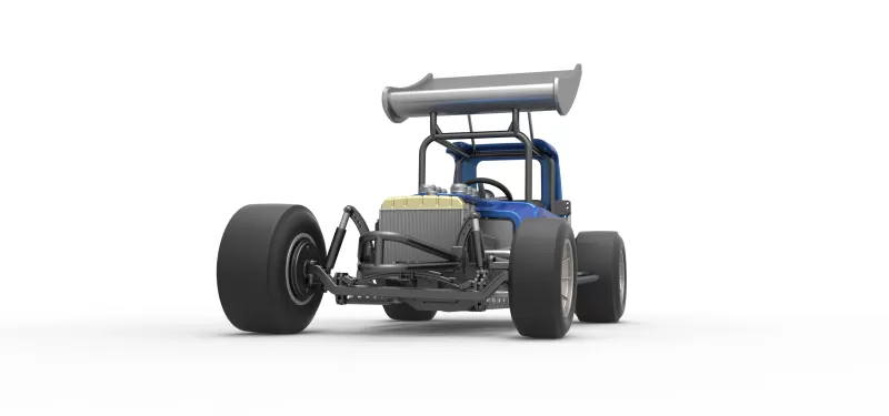 Vintage Winged Supermodified stock car Version 2 Scale 1:25 - Model preview 6