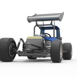Vintage Winged Supermodified stock car Version 2 Scale 1:25 - Model thumbnail 6