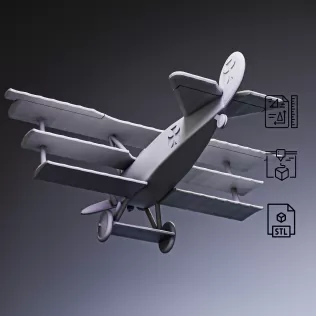 WWI Triplane Fighter #RoZ - Model thumbnail 4