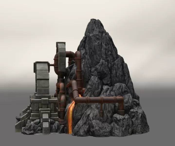 Dwarven Lava Forge STL File for 3D Print - Model preview 7