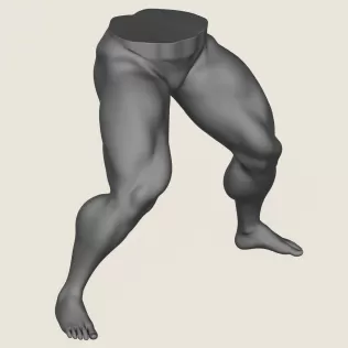 Muscular Man Leg Pose 04 - Model thumbnail 4