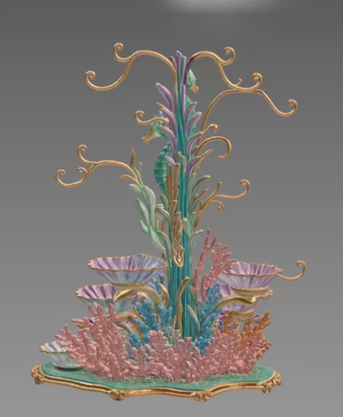 Seahorse Coral Shell Bowl Organizer STL File for 3D Print - Model preview 10