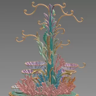 Seahorse Coral Shell Bowl Organizer STL File for 3D Print - Model thumbnail 10