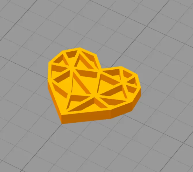 Heart magnet on fridge - Model preview 5