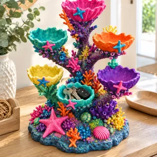 Colorful Coral Reef Tree Organizer STL File for 3D Print - Model thumbnail 4