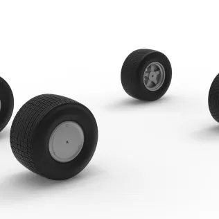 Wheel Set of Vintage Dirt late model Race car V4 Scale 1:25 - Model thumbnail 10