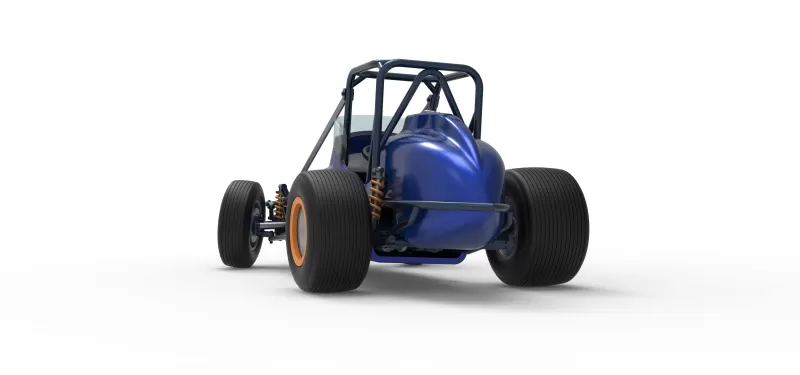 Dirt Silver Crown Champ car while turning Scale 1:25 - Model preview 15