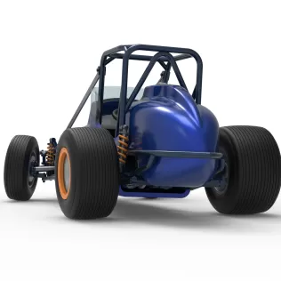 Dirt Silver Crown Champ car while turning Scale 1:25 - Model thumbnail 15