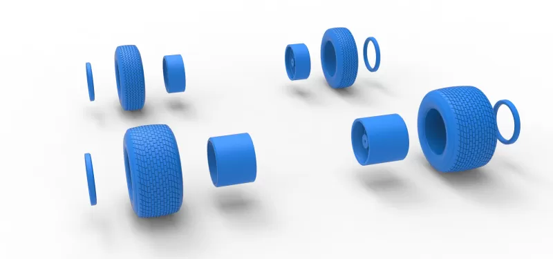 Wheel Set of Dirt Silver Crown Champ car Scale 1:25 - Model preview 13