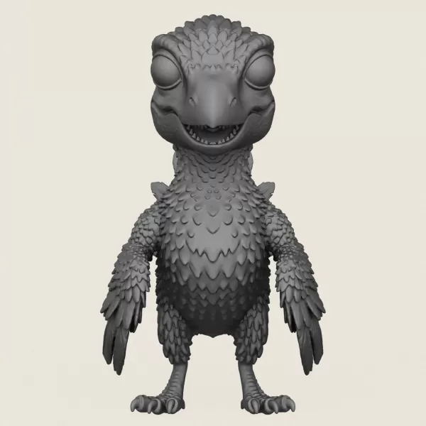 Dinosaur Bird Baby Print Ready 3D Model - Model preview 2