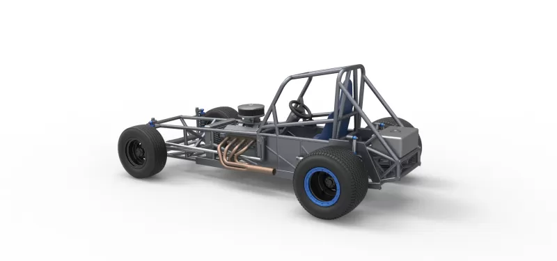 Vintage Dirt Modified stock car Base Version 5 Scale 1:25 - Model preview 12