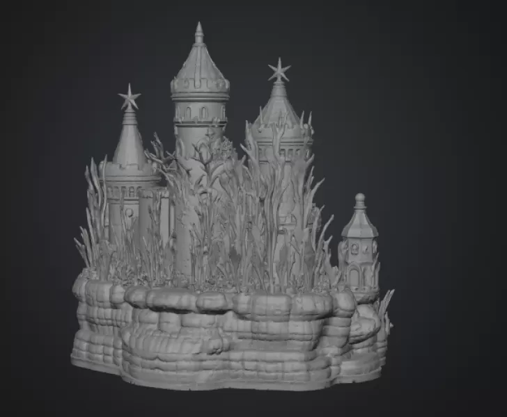 Coral Kingdom Fantasy Castle STL File for 3D Print - Model preview 18
