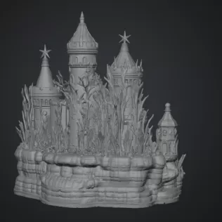Coral Kingdom Fantasy Castle STL File for 3D Print - Model thumbnail 18