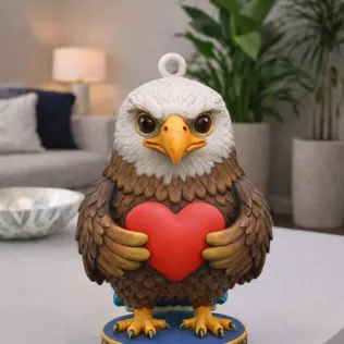 Cute Eagle with Heart – 3D Printable STL File - Model thumbnail 2